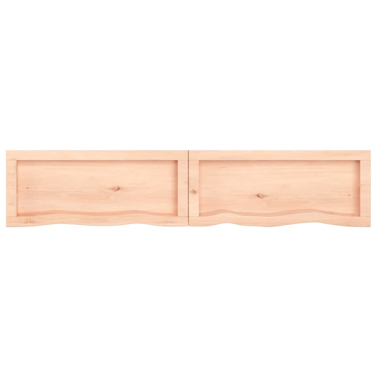 Wandschap 140x30x4 cm onbehandeld massief eikenhout