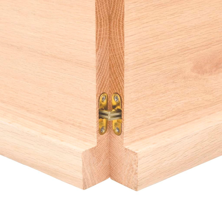 Wandschap 140x30x4 cm onbehandeld massief eikenhout