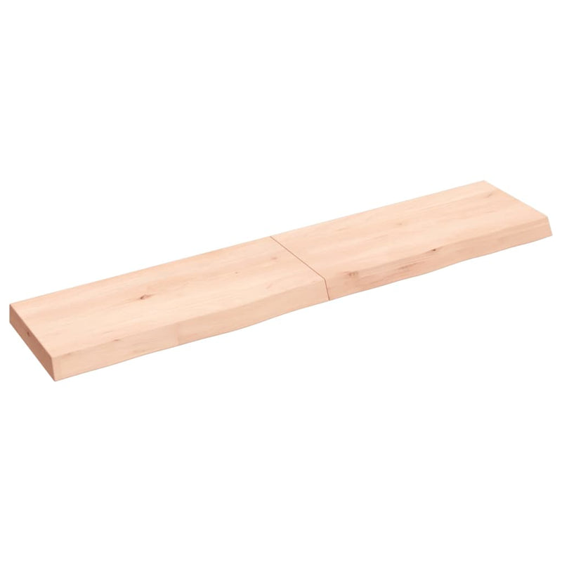 Wandschap 140x30x6 cm onbehandeld massief eikenhout