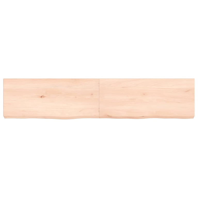 Wandschap 140x30x6 cm onbehandeld massief eikenhout