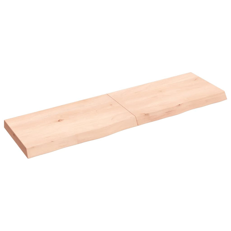 Wandschap 140x40x6 cm onbehandeld massief eikenhout