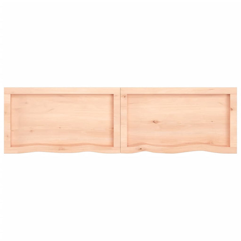 Wandschap 140x40x6 cm onbehandeld massief eikenhout