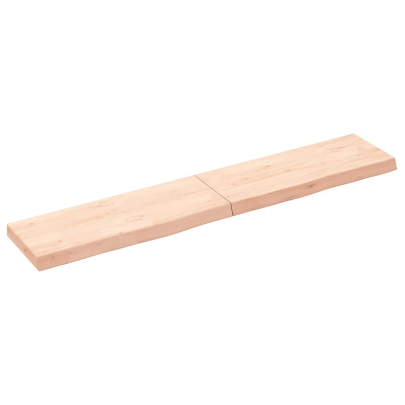 Wandschap 160x30x6 cm onbehandeld massief eikenhout