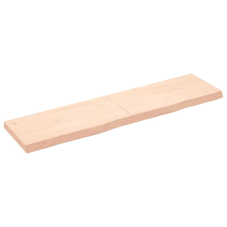 Wandschap 160x40x6 cm onbehandeld massief eikenhout