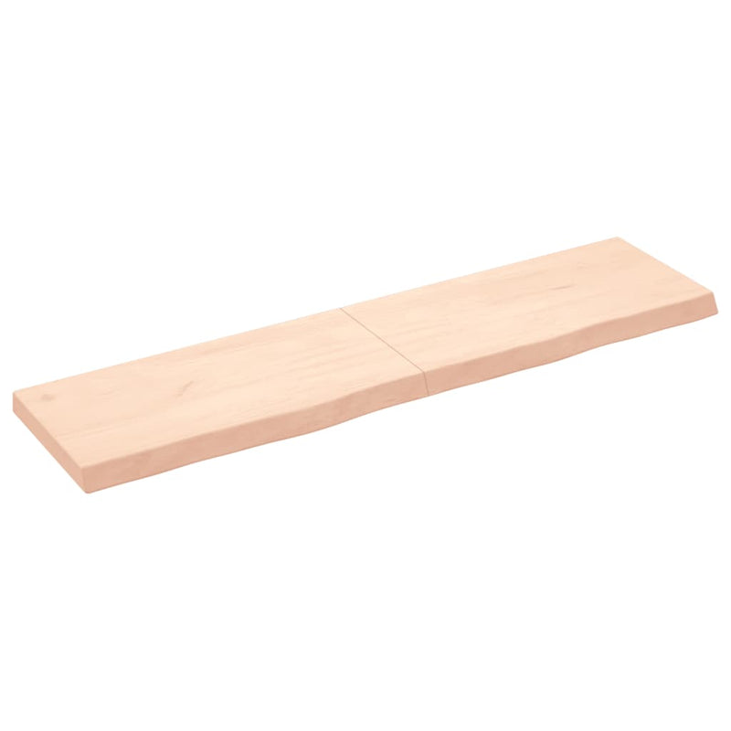 Wandschap 160x40x6 cm onbehandeld massief eikenhout