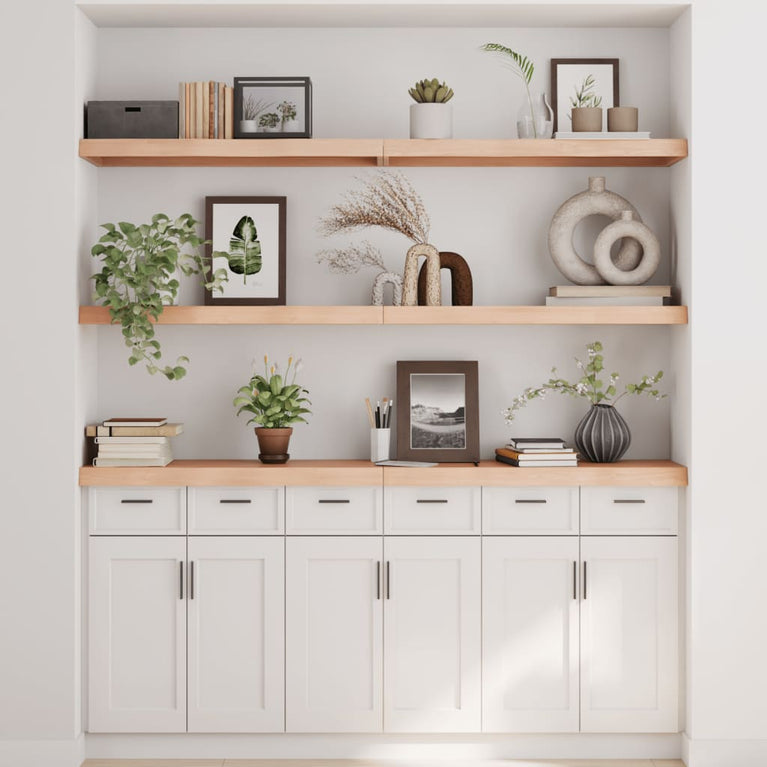 Wandschap 160x40x6 cm onbehandeld massief eikenhout