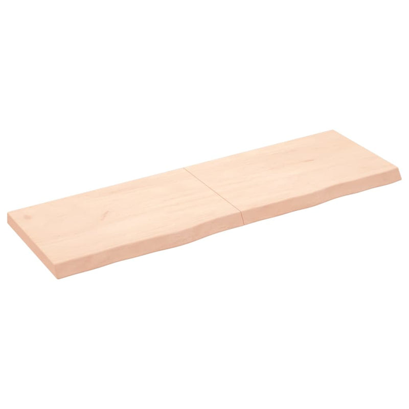 Wandschap 160x50x6 cm onbehandeld massief eikenhout