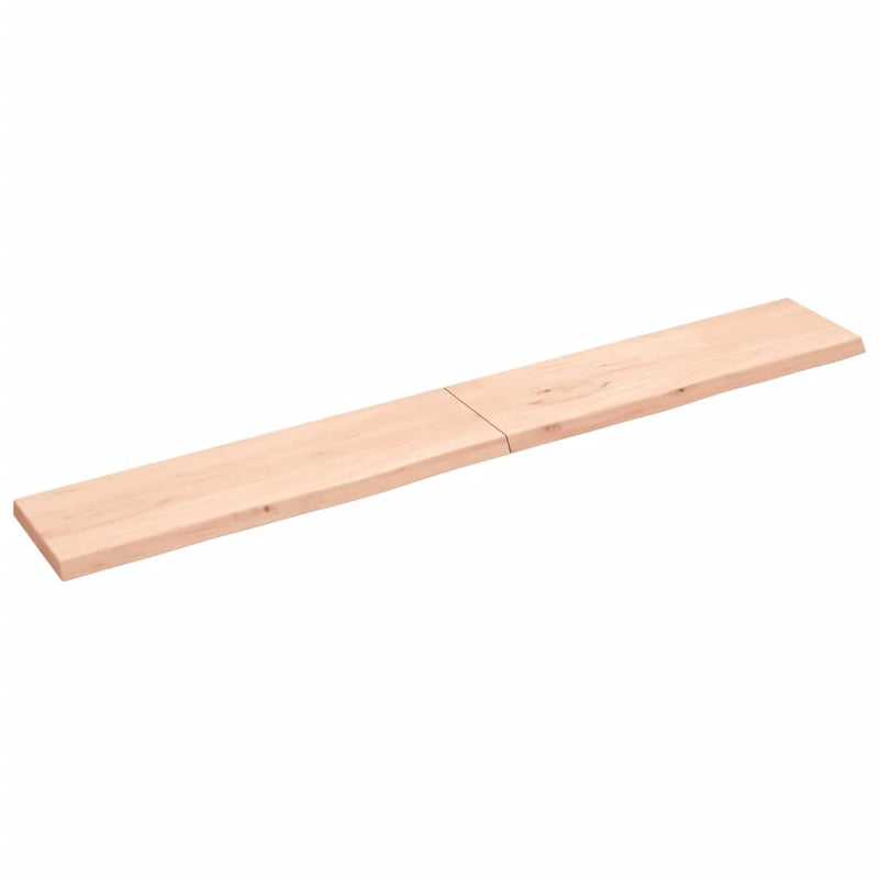 Wandschap 220x30x4 cm onbehandeld massief eikenhout