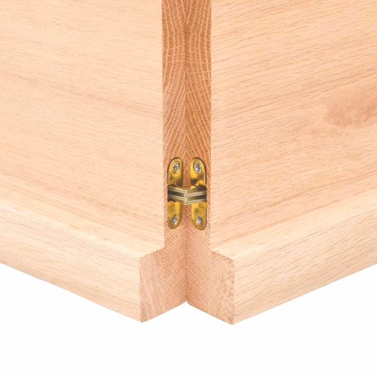 Wandschap 220x30x4 cm onbehandeld massief eikenhout