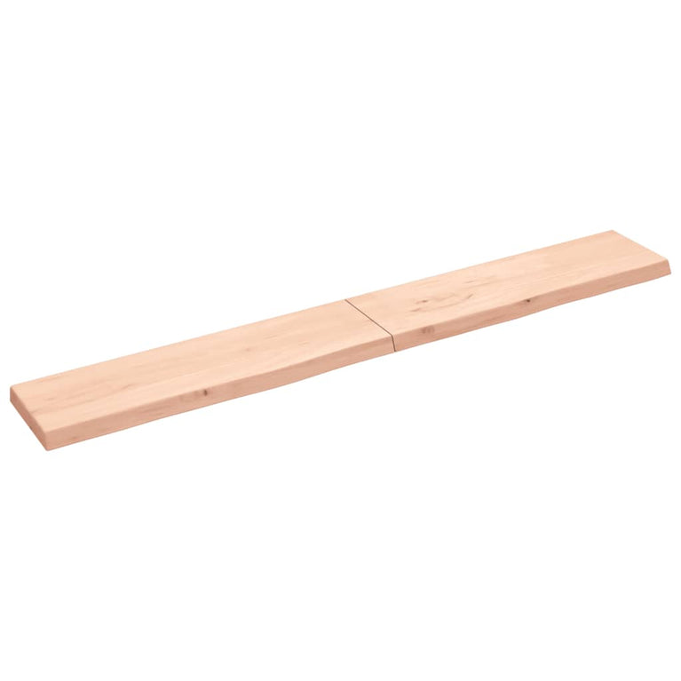 Wandschap 220x30x6 cm onbehandeld massief eikenhout
