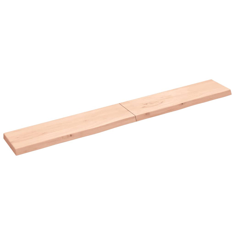 Wandschap 220x30x6 cm onbehandeld massief eikenhout