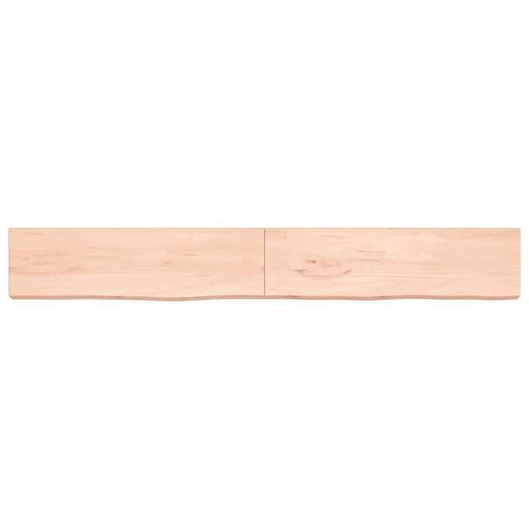 Wandschap 220x30x6 cm onbehandeld massief eikenhout