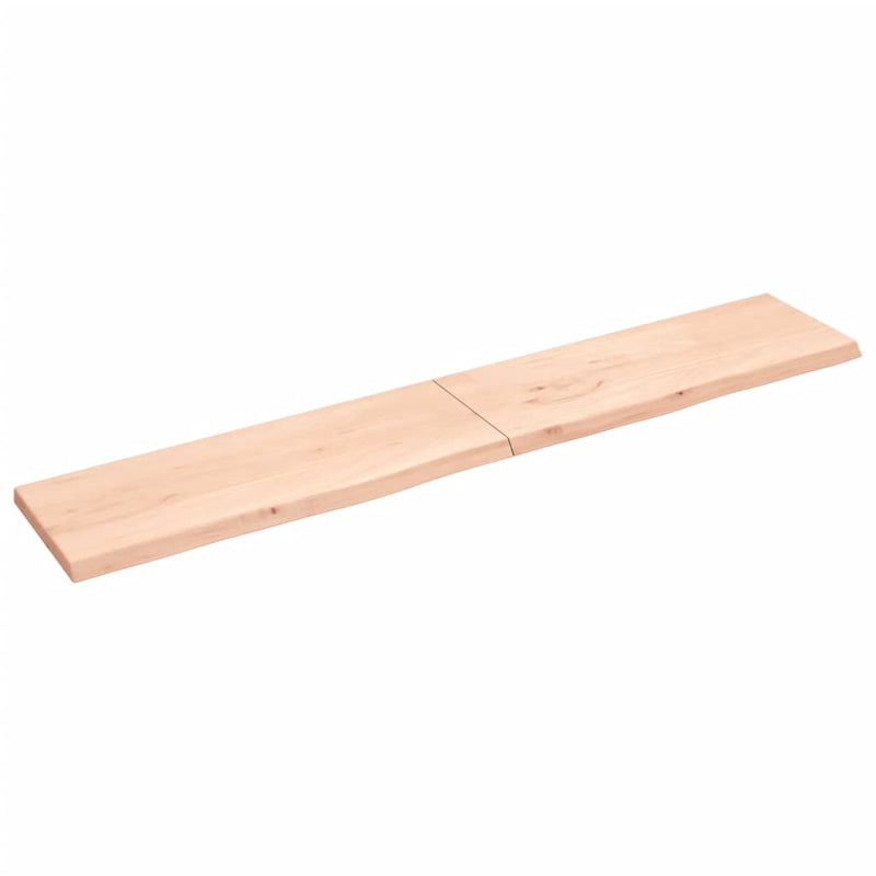 Wandschap 220x40x4 cm onbehandeld massief eikenhout