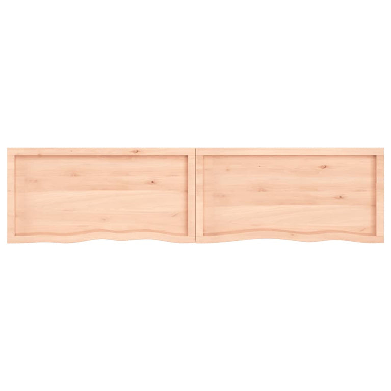 Wandschap 220x50x4 cm onbehandeld massief eikenhout