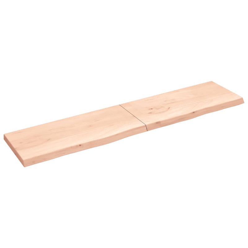 Wandschap 220x50x6 cm onbehandeld massief eikenhout