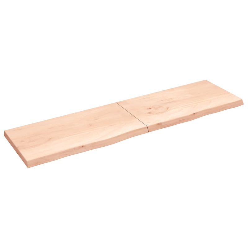 Wandschap 220x60x6 cm onbehandeld massief eikenhout