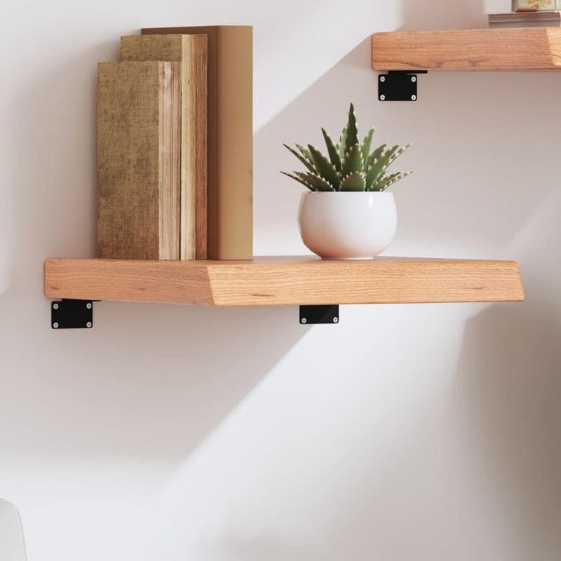 Wandschap 40x40x6 cm behandeld massief eikenhout lichtbruin
