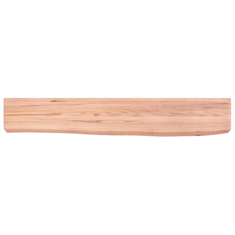 Wandschap 60x10x6 cm behandeld massief eikenhout lichtbruin