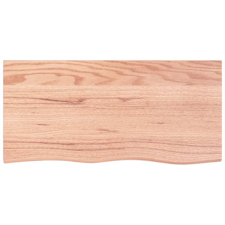 Wandschap 100x50x4 cm behandeld massief eikenhout lichtbruin