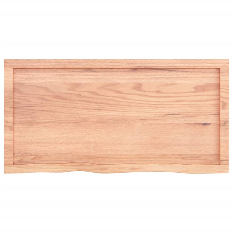 Wandschap 100x50x4 cm behandeld massief eikenhout lichtbruin