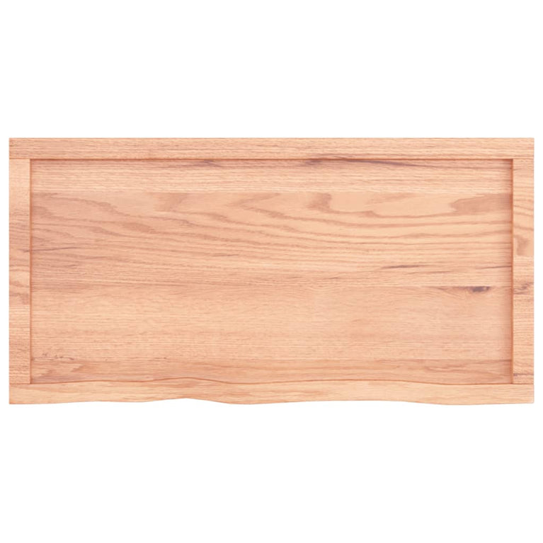 Wandschap 100x50x4 cm behandeld massief eikenhout lichtbruin