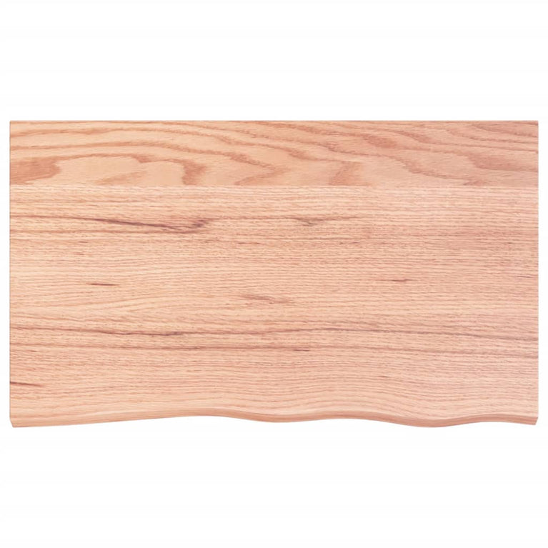 Wandschap 100x60x6 cm behandeld massief eikenhout lichtbruin