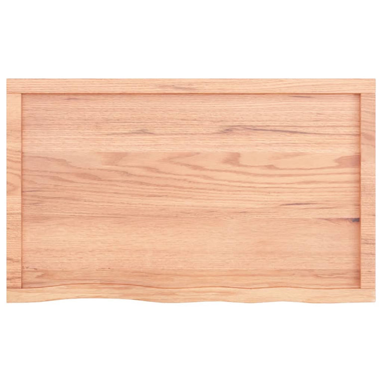 Wandschap 100x60x6 cm behandeld massief eikenhout lichtbruin