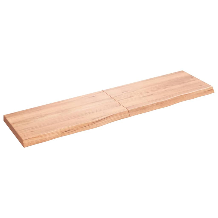 Wandschap 120x30x4 cm behandeld massief eikenhout lichtbruin