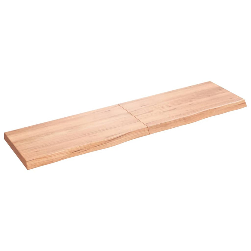 Wandschap 120x30x4 cm behandeld massief eikenhout lichtbruin