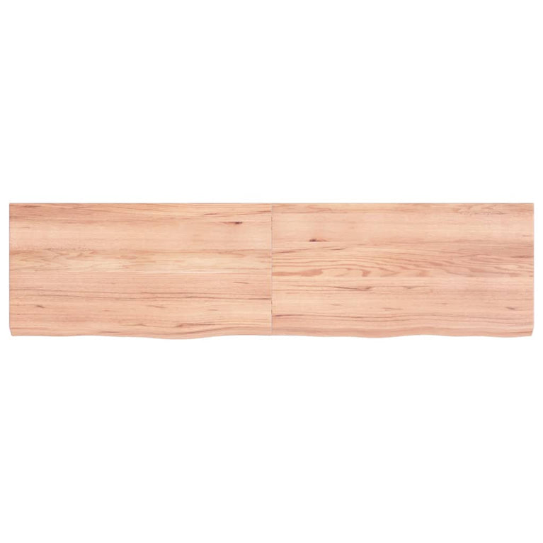 Wandschap 120x30x4 cm behandeld massief eikenhout lichtbruin