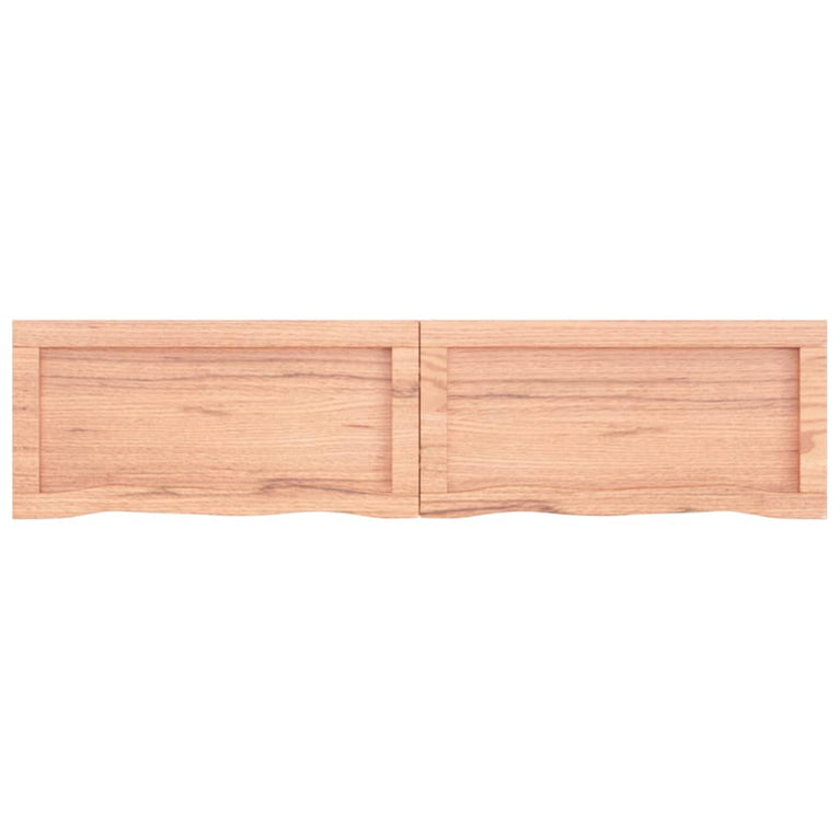 Wandschap 120x30x4 cm behandeld massief eikenhout lichtbruin