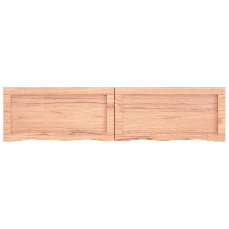 Wandschap 120x30x6 cm behandeld massief eikenhout lichtbruin