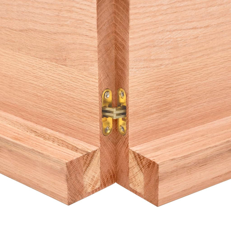 Wandschap 120x30x6 cm behandeld massief eikenhout lichtbruin