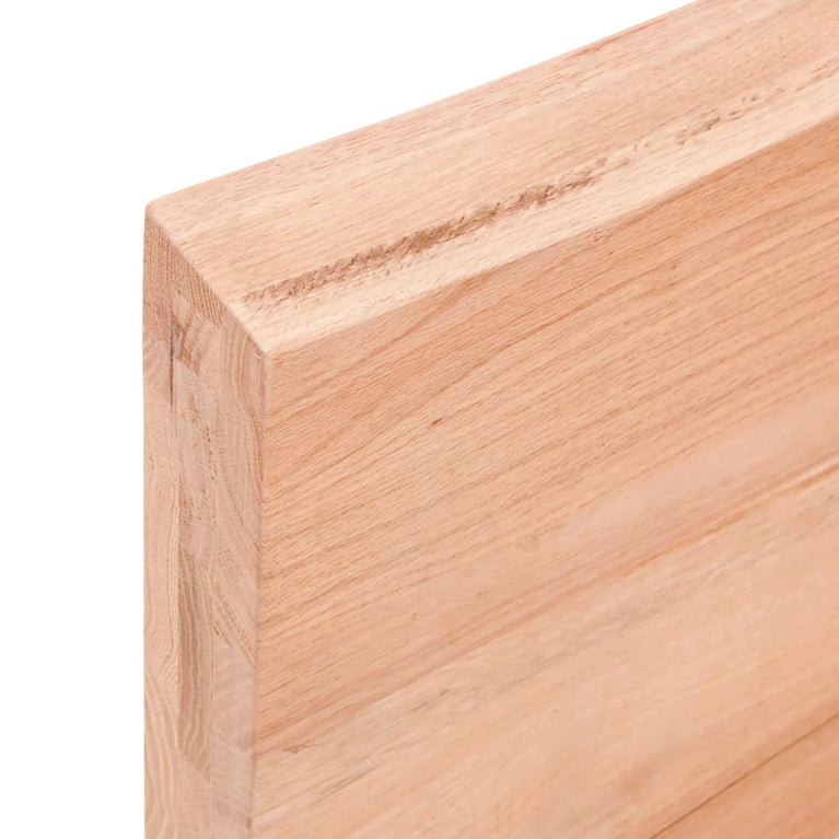 Wandschap 120x30x6 cm behandeld massief eikenhout lichtbruin