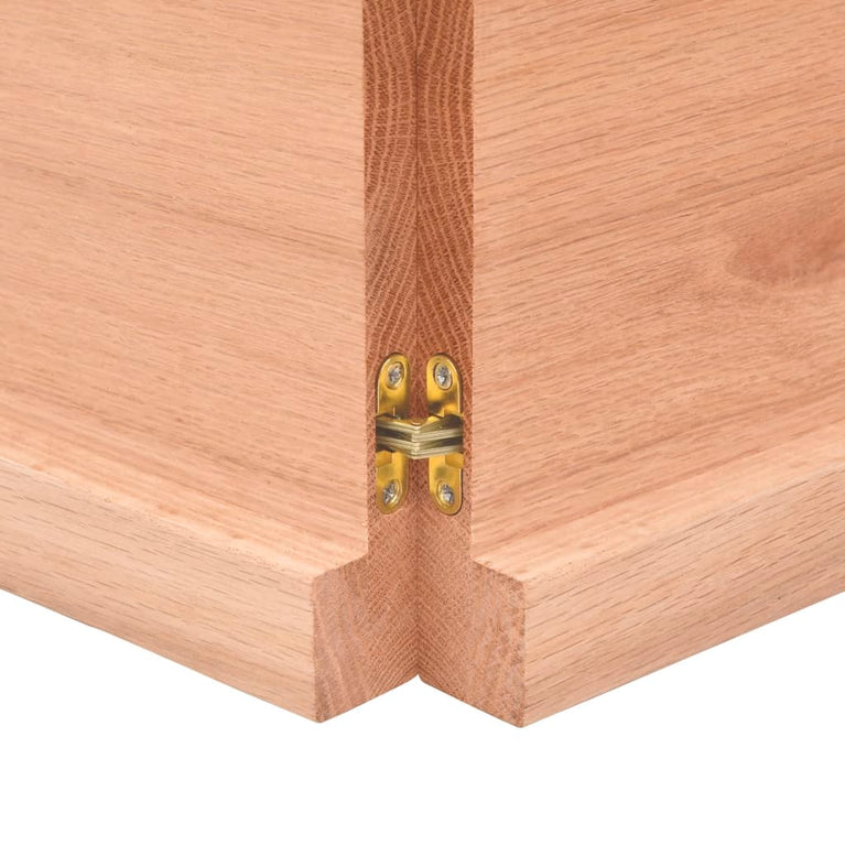 Wandschap 120x40x4 cm behandeld massief eikenhout lichtbruin