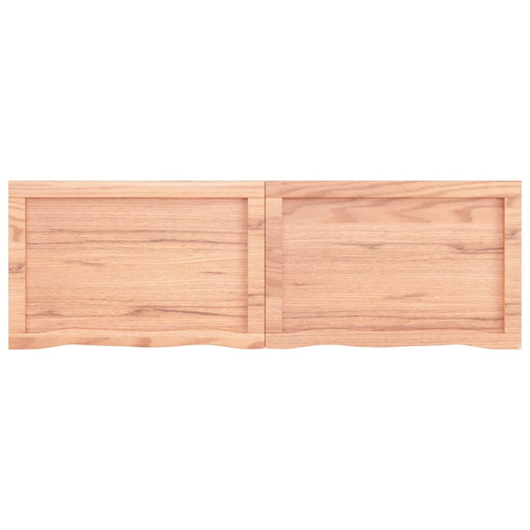 Wandschap 120x40x4 cm behandeld massief eikenhout lichtbruin