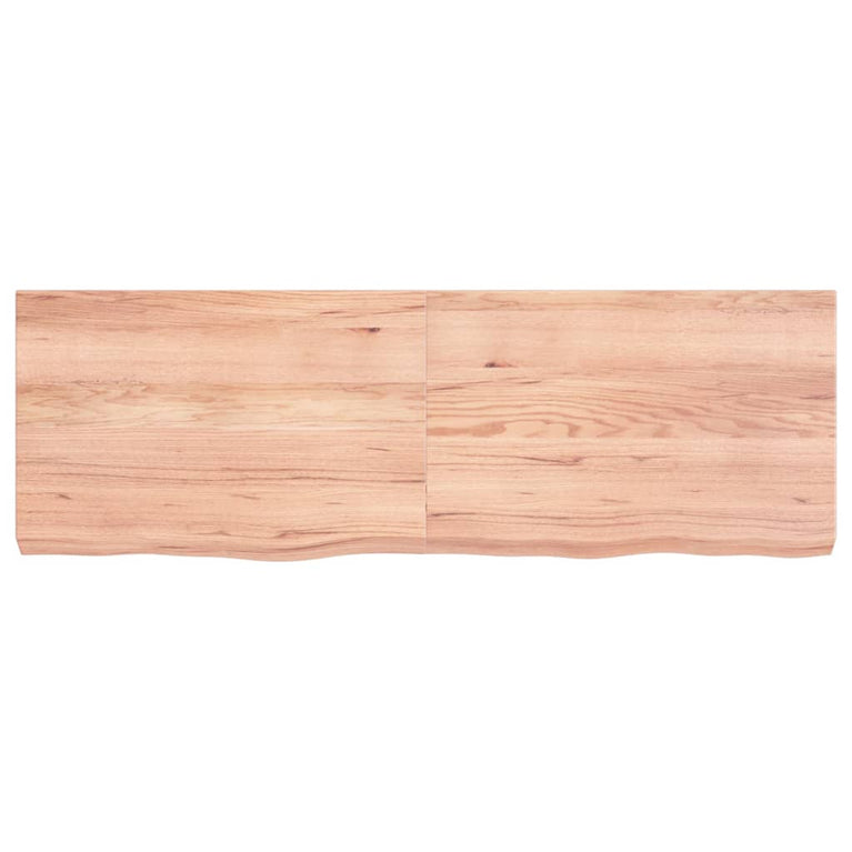 Wandschap 120x40x6 cm behandeld massief eikenhout lichtbruin