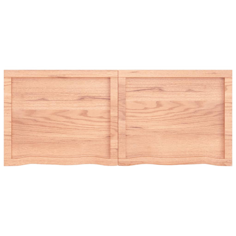 Wandschap 120x50x4 cm behandeld massief eikenhout lichtbruin
