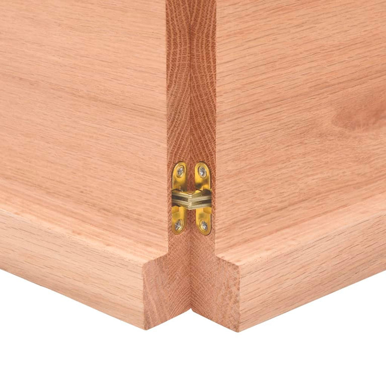 Wandschap 120x50x4 cm behandeld massief eikenhout lichtbruin