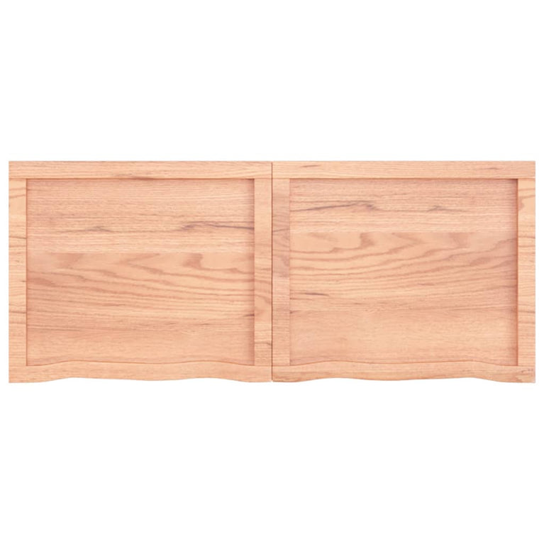 Wandschap 120x50x6 cm behandeld massief eikenhout lichtbruin