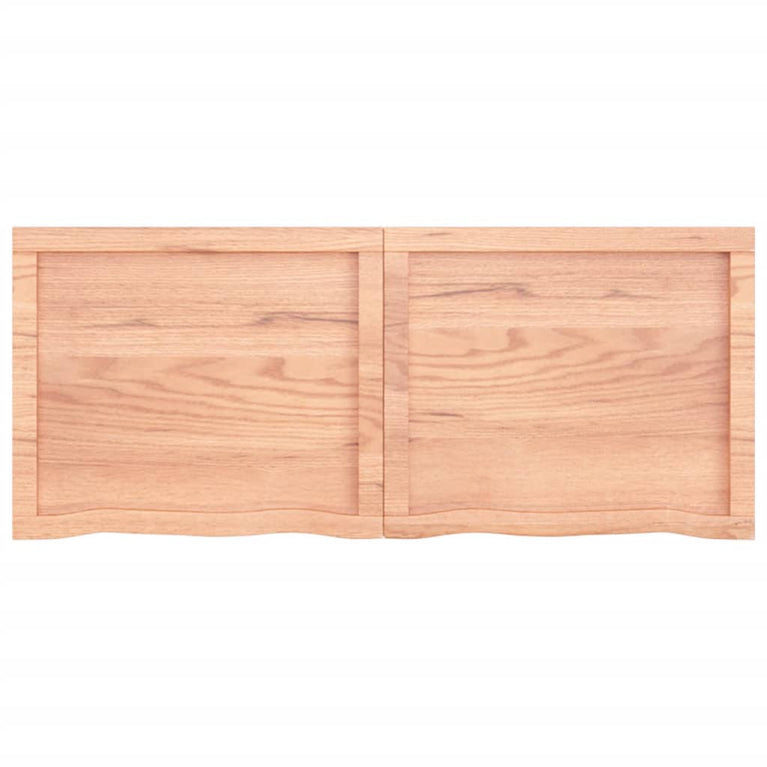 Wandschap 120x50x6 cm behandeld massief eikenhout lichtbruin