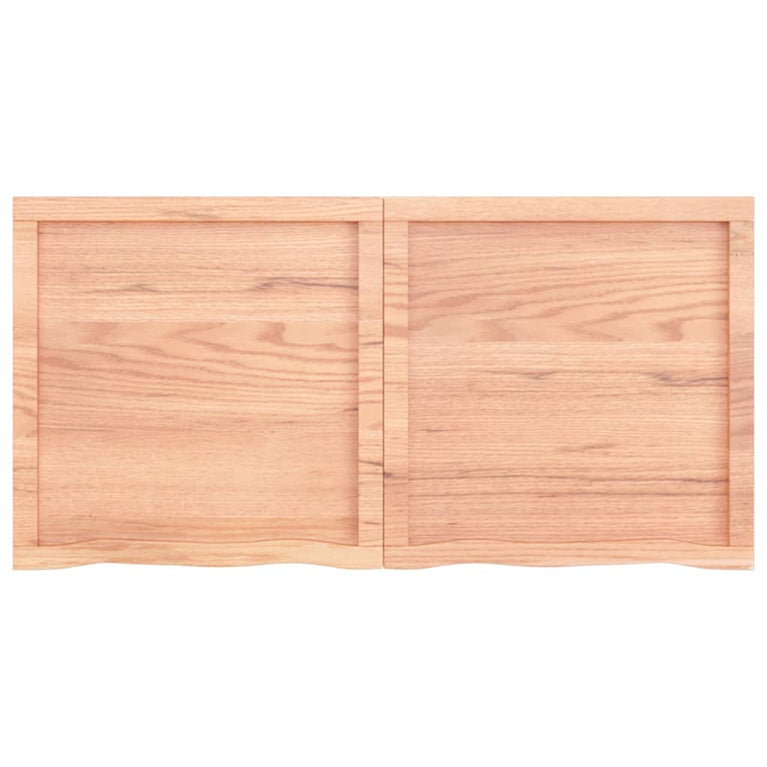 Wandschap 120x60x4 cm behandeld massief eikenhout lichtbruin