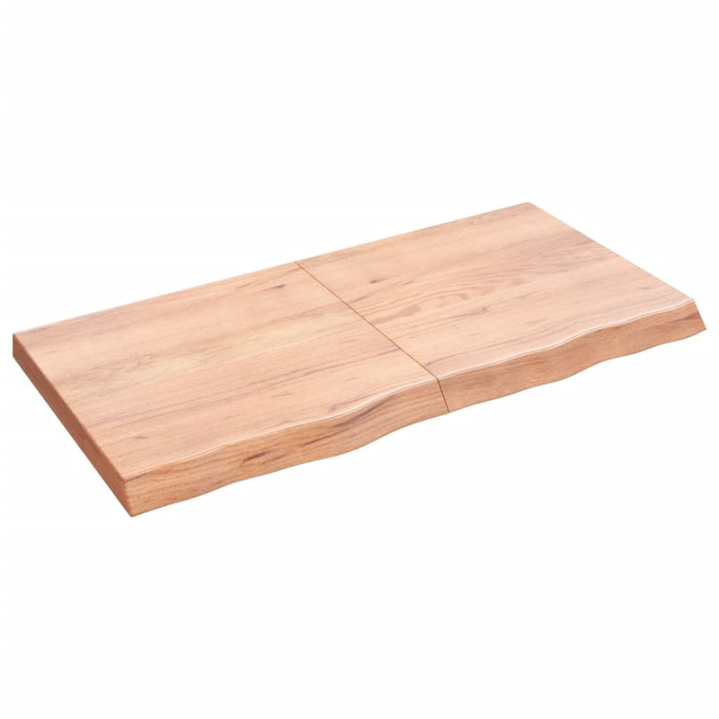 Wandschap 120x60x6 cm behandeld massief eikenhout lichtbruin
