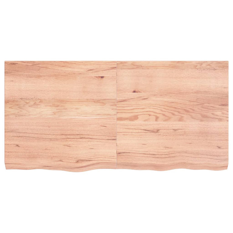 Wandschap 120x60x6 cm behandeld massief eikenhout lichtbruin