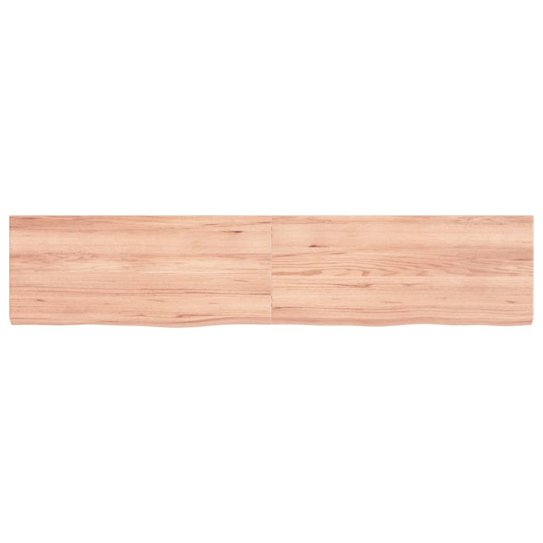 Wandschap 140x30x4 cm behandeld massief eikenhout lichtbruin