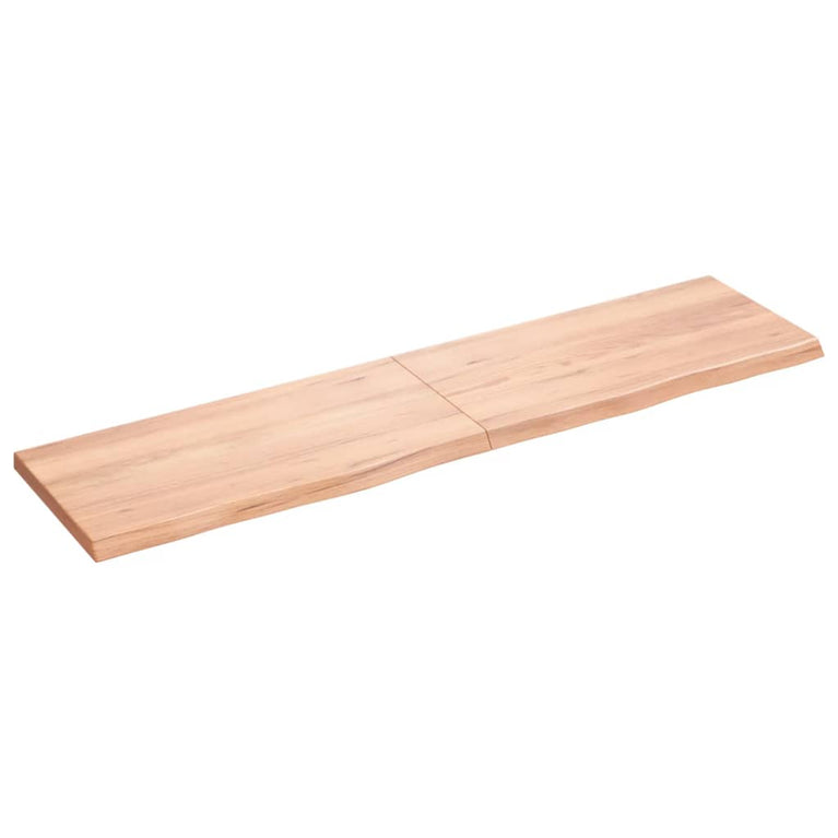 Wandschap 160x40x4 cm behandeld massief eikenhout lichtbruin