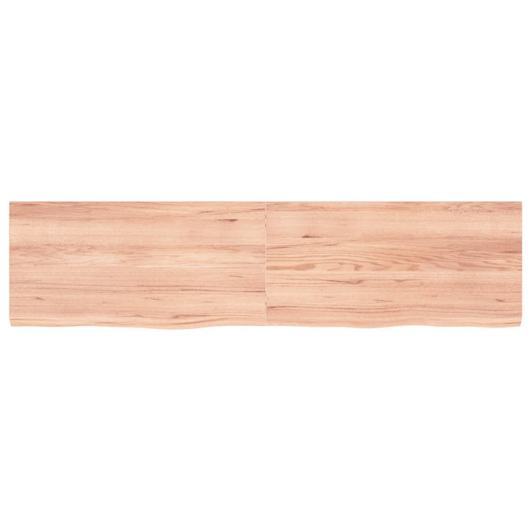 Wandschap 160x40x4 cm behandeld massief eikenhout lichtbruin