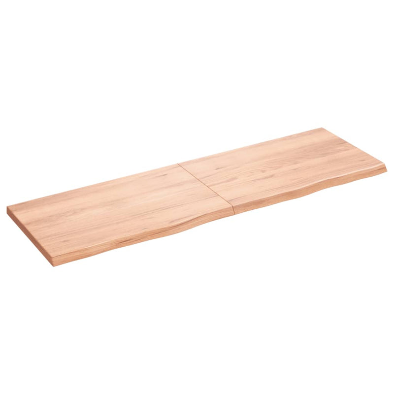 Wandschap 160x50x4 cm behandeld massief eikenhout lichtbruin