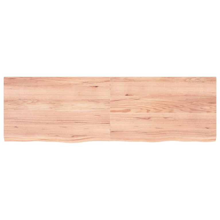 Wandschap 160x50x4 cm behandeld massief eikenhout lichtbruin