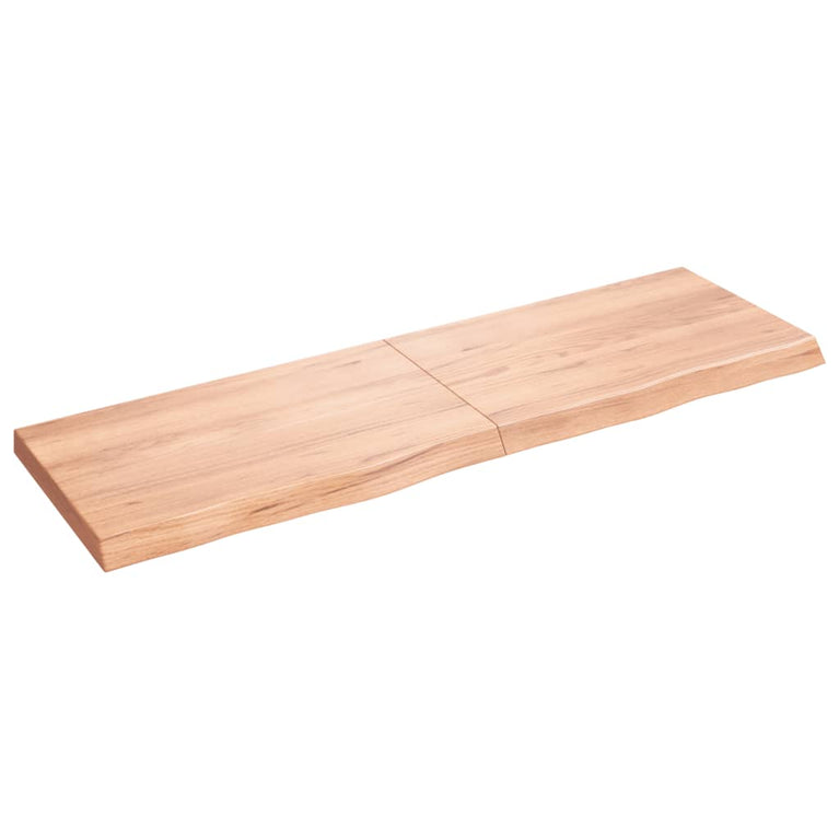 Wandschap 160x50x6 cm behandeld massief eikenhout lichtbruin